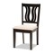 Baxton Studio Fenton Modern and Contemporary Sand Fabric and Dark Brown Finished Wood 5-Piece Dining Set 176-11378-8026-Zoro - alternate 3